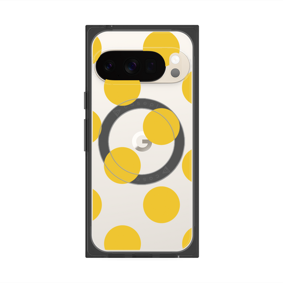 プレミアムスクエアケース with Pixelsnap［ シンプルドット - Yellow ］