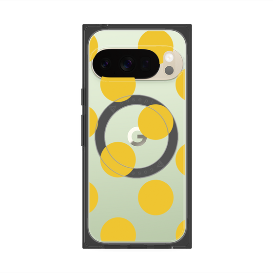 プレミアムスクエアケース with Pixelsnap［ シンプルドット - Yellow ］