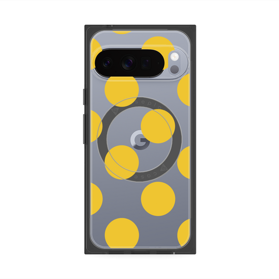 プレミアムスクエアケース with Pixelsnap［ シンプルドット - Yellow ］