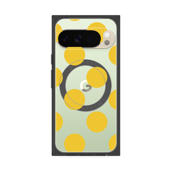 プレミアムスクエアケース with Pixelsnap［ シンプルドット - Yellow ］