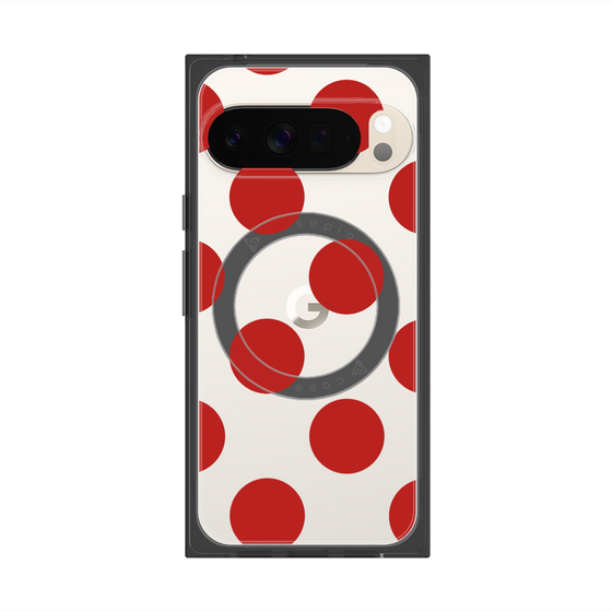 プレミアムスクエアケース with Pixelsnap［ シンプルドット - Red ］