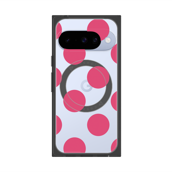 プレミアムスクエアケース with Pixelsnap［ シンプルドット - Pink ］