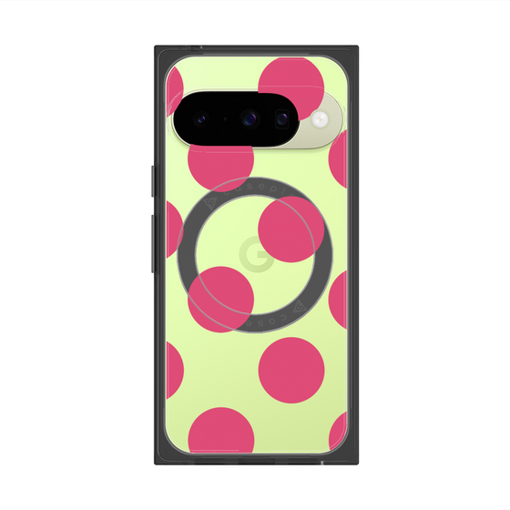 プレミアムスクエアケース with Pixelsnap［ シンプルドット - Pink ］