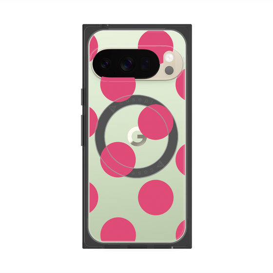 プレミアムスクエアケース with Pixelsnap［ シンプルドット - Pink ］
