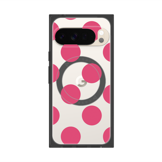 プレミアムスクエアケース with Pixelsnap［ シンプルドット - Pink ］