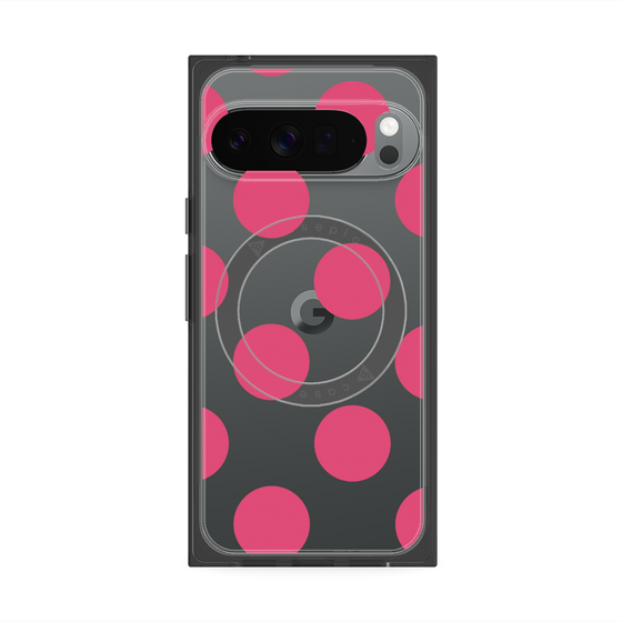 プレミアムスクエアケース with Pixelsnap［ シンプルドット - Pink ］