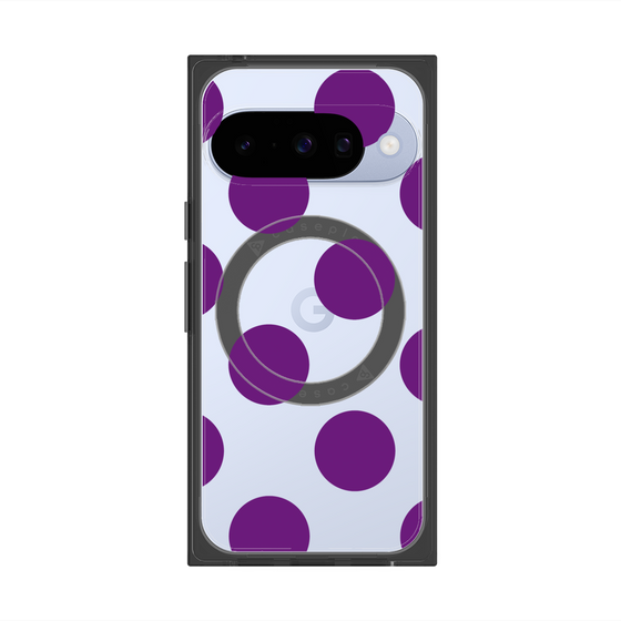 プレミアムスクエアケース with Pixelsnap［ シンプルドット - Purple ］