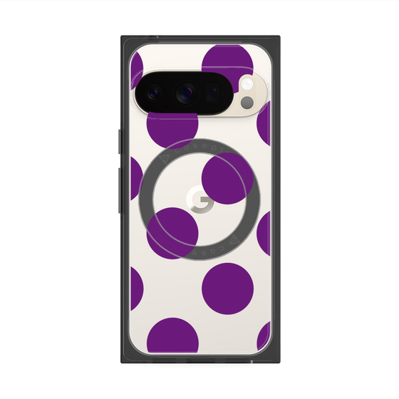 プレミアムスクエアケース with Pixelsnap［ シンプルドット - Purple ］