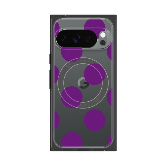 プレミアムスクエアケース with Pixelsnap［ シンプルドット - Purple ］