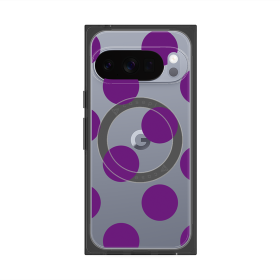 プレミアムスクエアケース with Pixelsnap［ シンプルドット - Purple ］