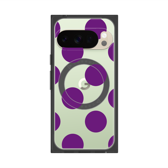 プレミアムスクエアケース with Pixelsnap［ シンプルドット - Purple ］