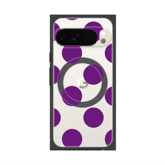 プレミアムスクエアケース with Pixelsnap［ シンプルドット - Purple ］
