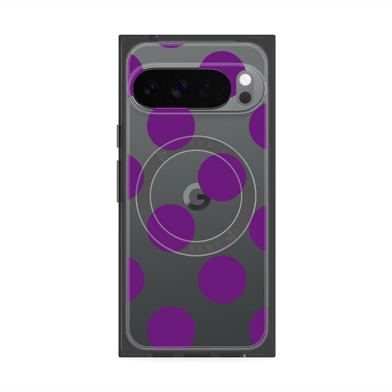 プレミアムスクエアケース with Pixelsnap［ シンプルドット - Purple ］