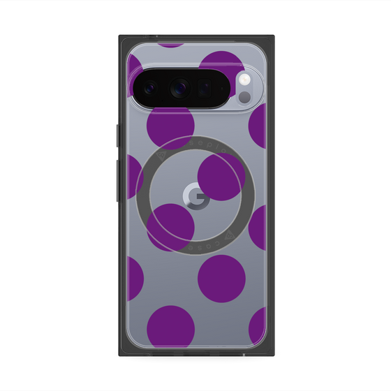 プレミアムスクエアケース with Pixelsnap［ シンプルドット - Purple ］