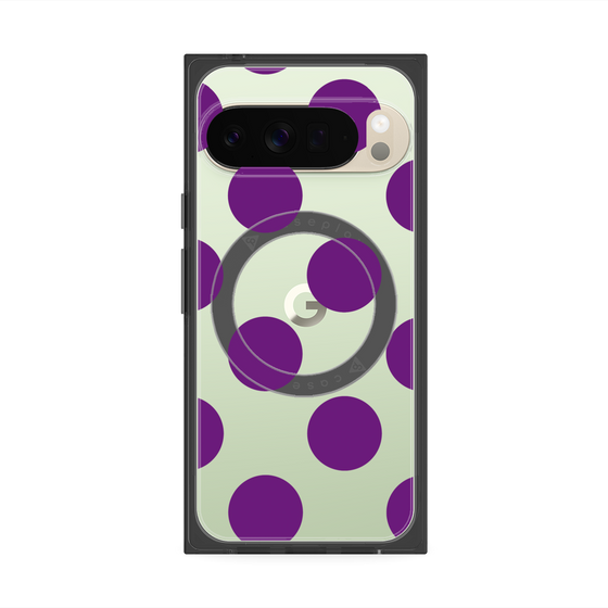 プレミアムスクエアケース with Pixelsnap［ シンプルドット - Purple ］