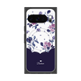 プレミアムスクエアケース with Pixelsnap［ ツインドットフラワー - Navy ］
