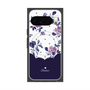 プレミアムスクエアケース with Pixelsnap［ ツインドットフラワー - Navy ］