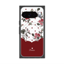 プレミアムスクエアケース with Pixelsnap［ ツインドットフラワー - Red ］