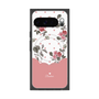 プレミアムスクエアケース with Pixelsnap［ ツインドットフラワー - Pink ］