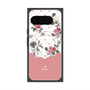 プレミアムスクエアケース with Pixelsnap［ ツインドットフラワー - Pink ］