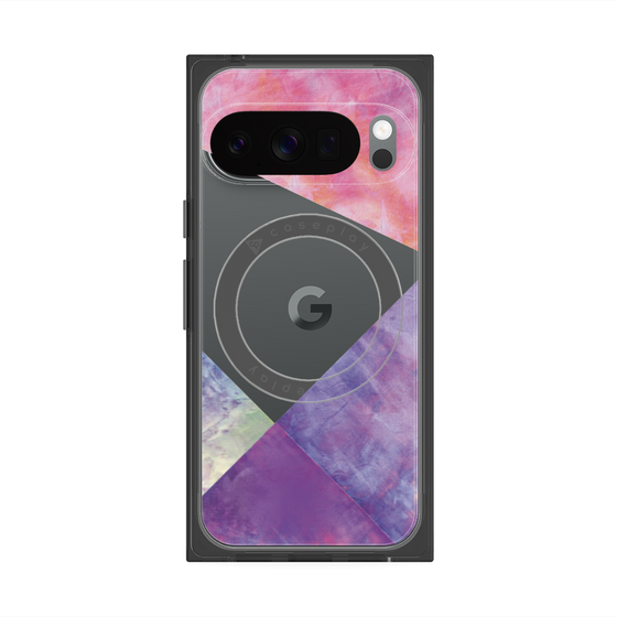 プレミアムスクエアケース with Pixelsnap［ 朝焼けパステルパレット - Purple ］