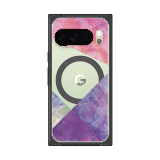 プレミアムスクエアケース with Pixelsnap［ 朝焼けパステルパレット - Purple ］