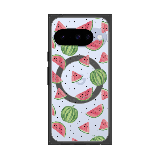 プレミアムスクエアケース with Pixelsnap［ クレヨンスイカ ］