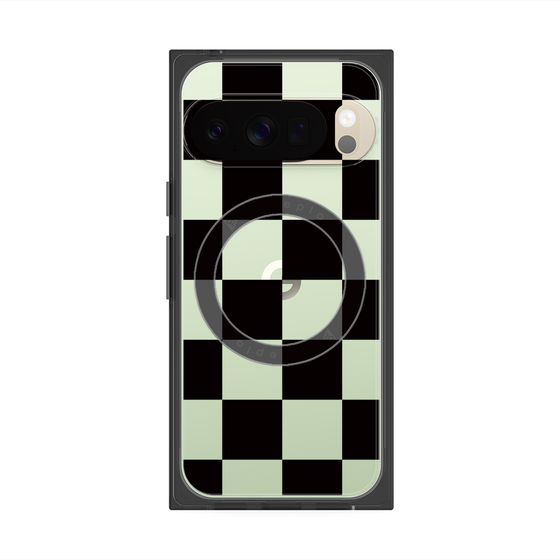 プレミアムスクエアケース with Pixelsnap［ 市松模様 - Black ］