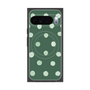 プレミアムスクエアケース with Pixelsnap［ 水彩ドット・レトロカラー - Green ］