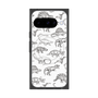 プレミアムスクエアケース with Pixelsnap［ Dinosaurs No.2 - White ］