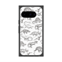 プレミアムスクエアケース with Pixelsnap［ Dinosaurs No.2 - White ］