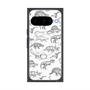 プレミアムスクエアケース with Pixelsnap［ Dinosaurs No.2 - White ］