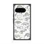 プレミアムスクエアケース with Pixelsnap［ Dinosaurs No.2 - White ］