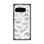 プレミアムスクエアケース with Pixelsnap［ Dinosaurs No.2 - White ］