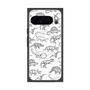 プレミアムスクエアケース with Pixelsnap［ Dinosaurs No.2 - White ］