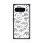 プレミアムスクエアケース with Pixelsnap［ Dinosaurs No.2 - White ］