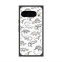 プレミアムスクエアケース with Pixelsnap［ Dinosaurs No.2 - White ］