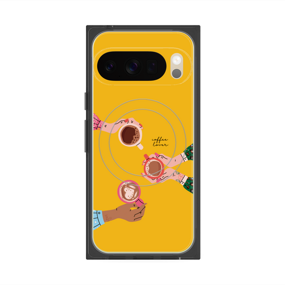 プレミアムスクエアケース with Pixelsnap［ Teatime - Yellow ］