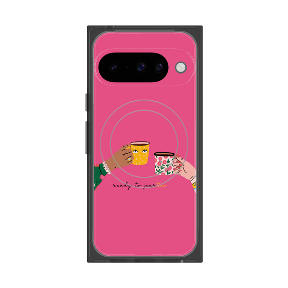 プレミアムスクエアケース with Pixelsnap［ Teatime - Pink ］