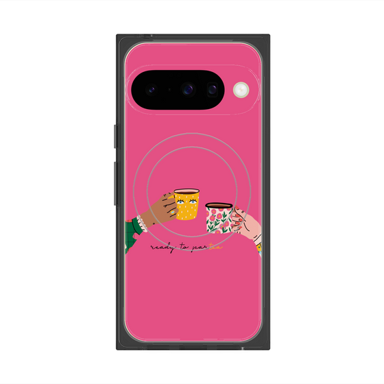 プレミアムスクエアケース with Pixelsnap［ Teatime - Pink ］