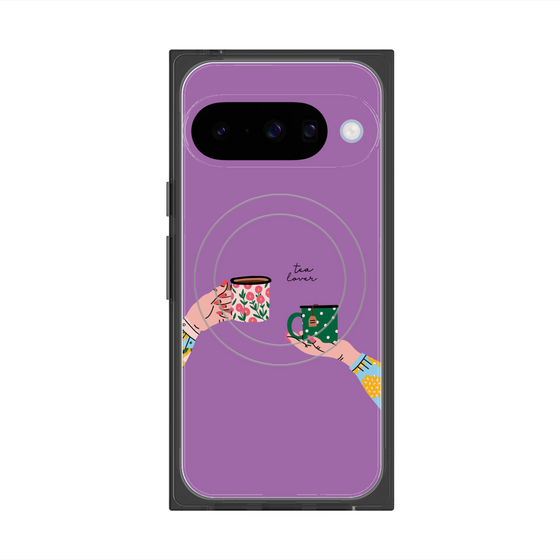 プレミアムスクエアケース with Pixelsnap［ Teatime - Purple ］