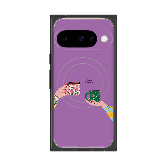 プレミアムスクエアケース with Pixelsnap［ Teatime - Purple ］