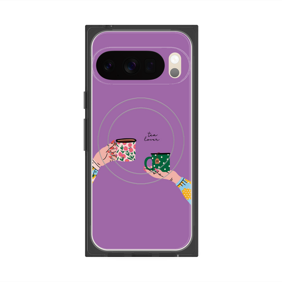 プレミアムスクエアケース with Pixelsnap［ Teatime - Purple ］