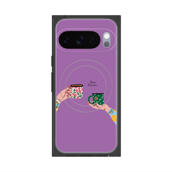 プレミアムスクエアケース with Pixelsnap［ Teatime - Purple ］