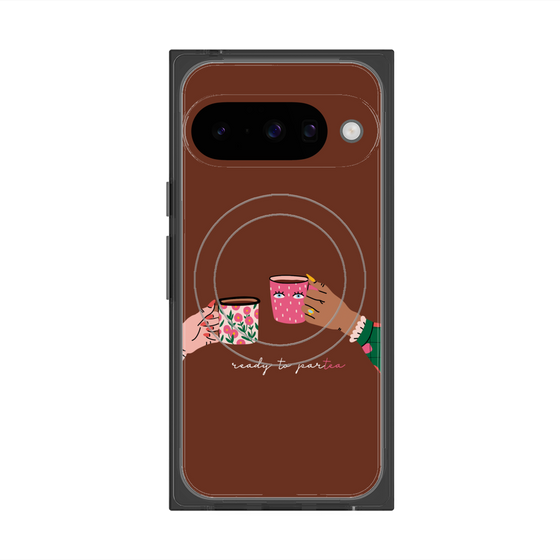 プレミアムスクエアケース with Pixelsnap［ Teatime - Brown ］
