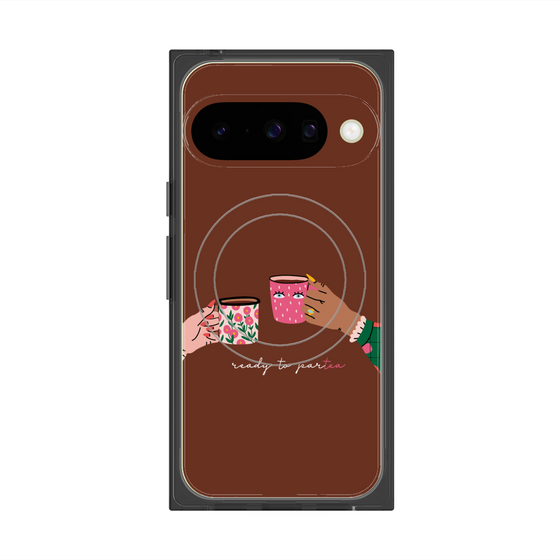 プレミアムスクエアケース with Pixelsnap［ Teatime - Brown ］
