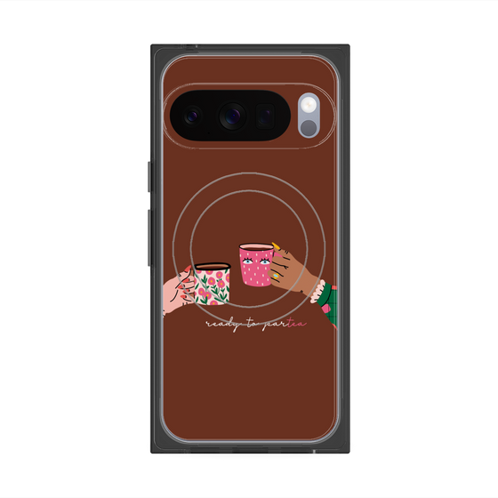 プレミアムスクエアケース with Pixelsnap［ Teatime - Brown ］