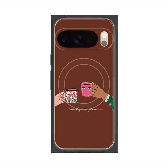 プレミアムスクエアケース with Pixelsnap［ Teatime - Brown ］