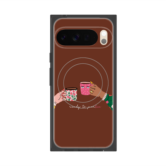 プレミアムスクエアケース with Pixelsnap［ Teatime - Brown ］