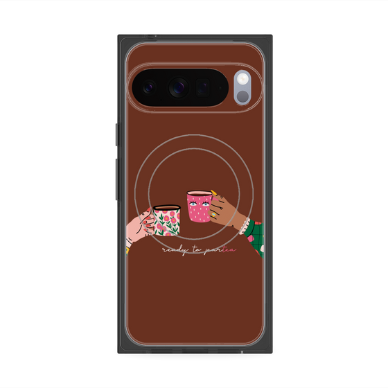 プレミアムスクエアケース with Pixelsnap［ Teatime - Brown ］